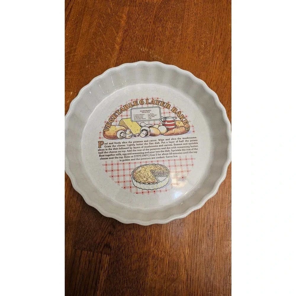 1980s Ashley Ceramics Vintage Vegetable‎ 6 Layer Bake Dish Retro 7